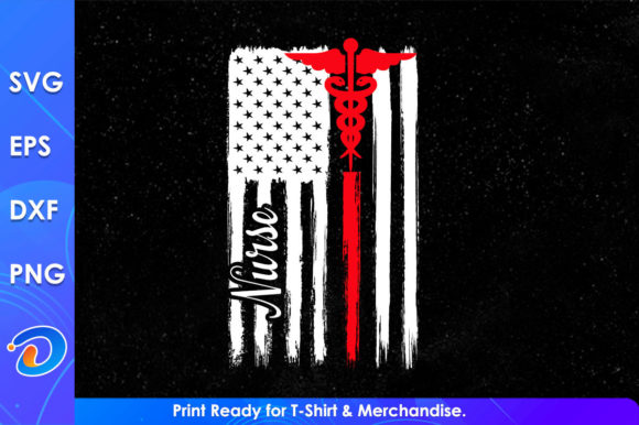 American Flag Nurse Graphics for Crafts