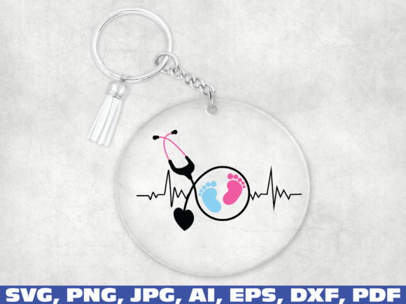 Baby Feet Nurse Keychain: Crafts Graphics