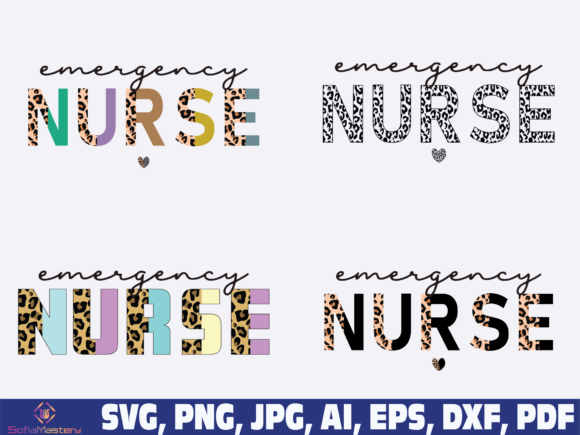 Emergency Nurse Half Leopard Graphics for Crafts