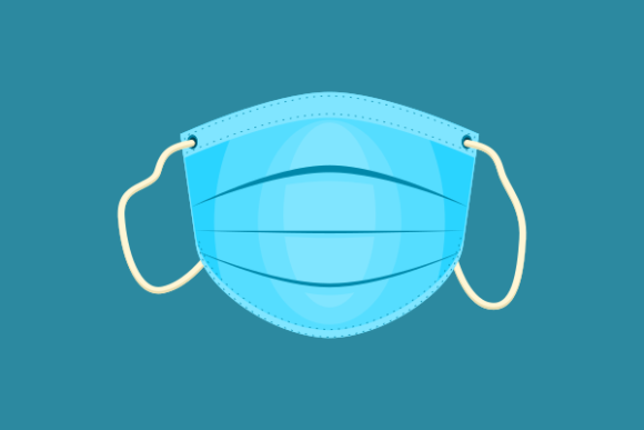 Isolated Front Shaped Medical Mask Graphics for Crafts