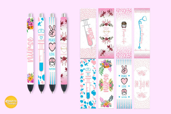 Pen Wrap Nurse Pink Leopard Graphics for Crafts