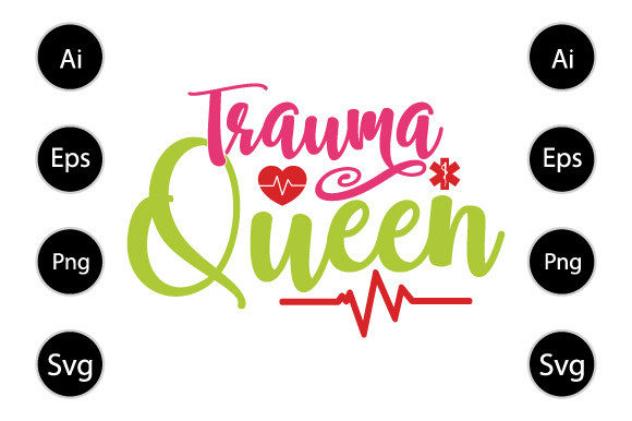 Trauma Queen Graphics for Crafts Branding